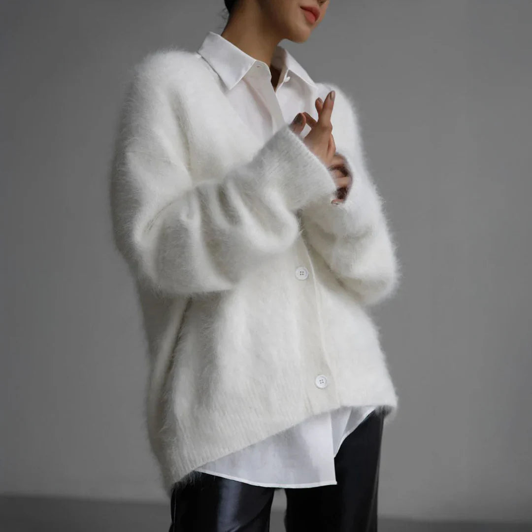 Chiara Fuzzy Knit Cardigan