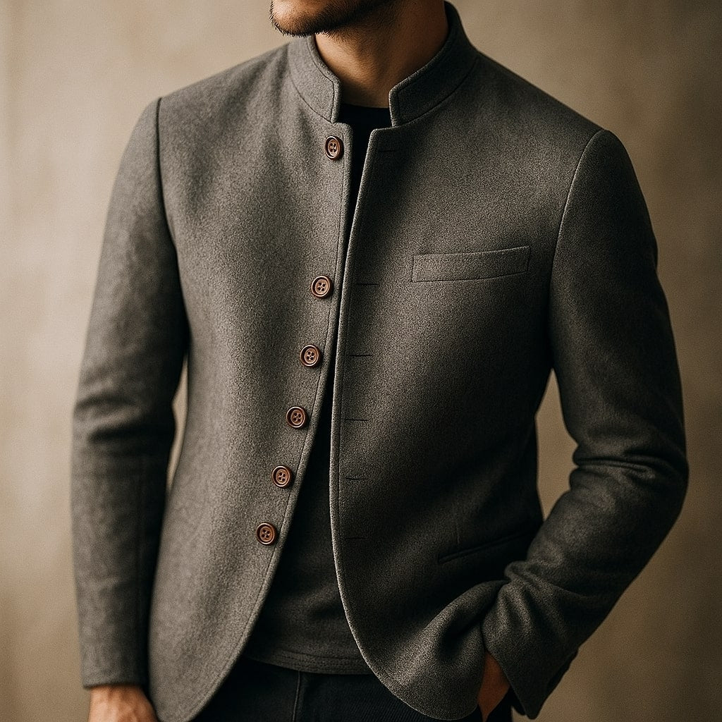 Matteo Wool Stand-Collar Jacket