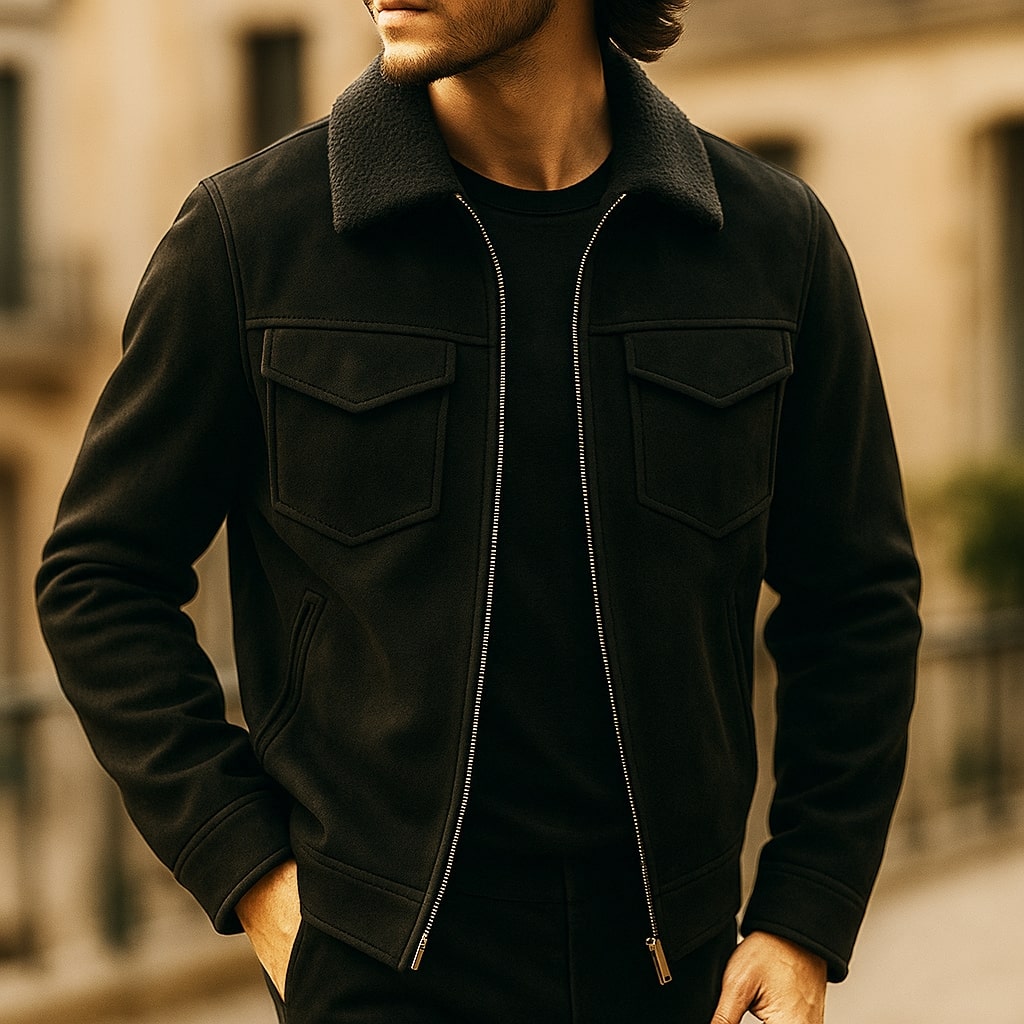 Sergio Shearling-Collar Jacket