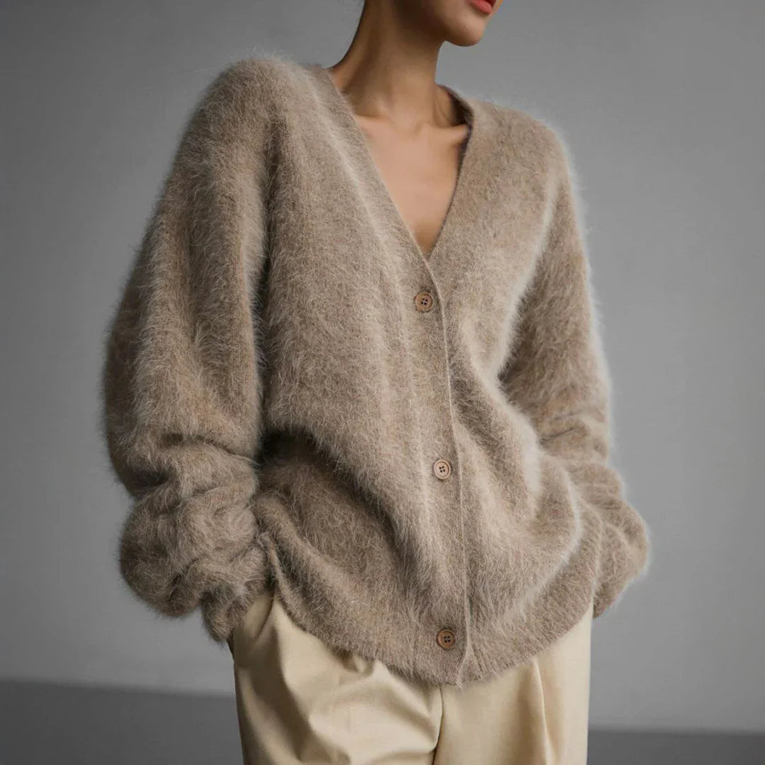 Chiara Fuzzy Knit Cardigan