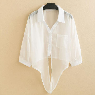 Alba Sheer Tie-Front Shirt