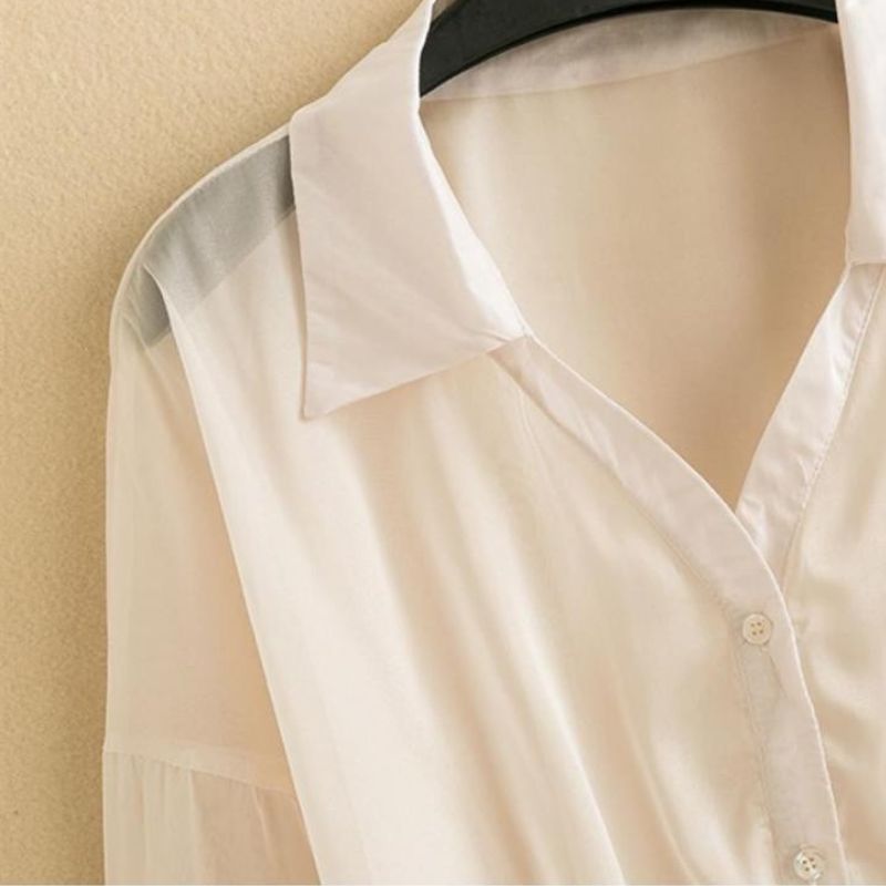 Alba Sheer Tie-Front Shirt