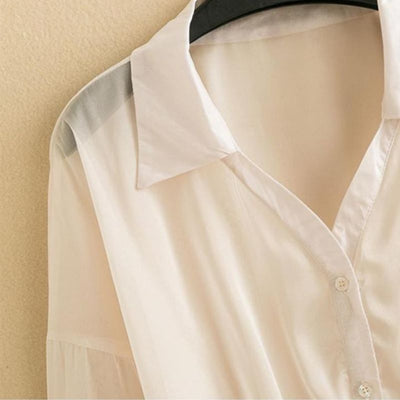 Alba Sheer Tie-Front Shirt