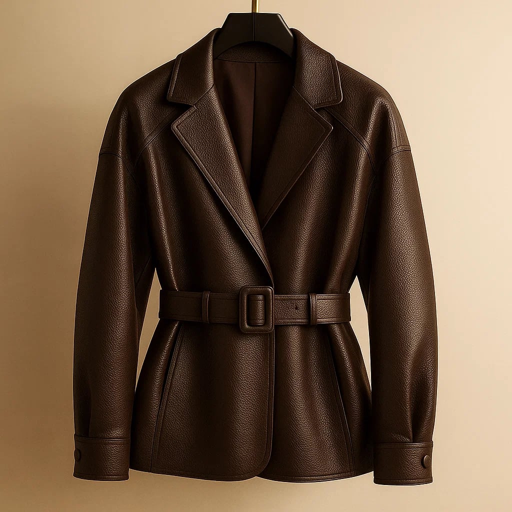 Emily Leather Belted Jacket