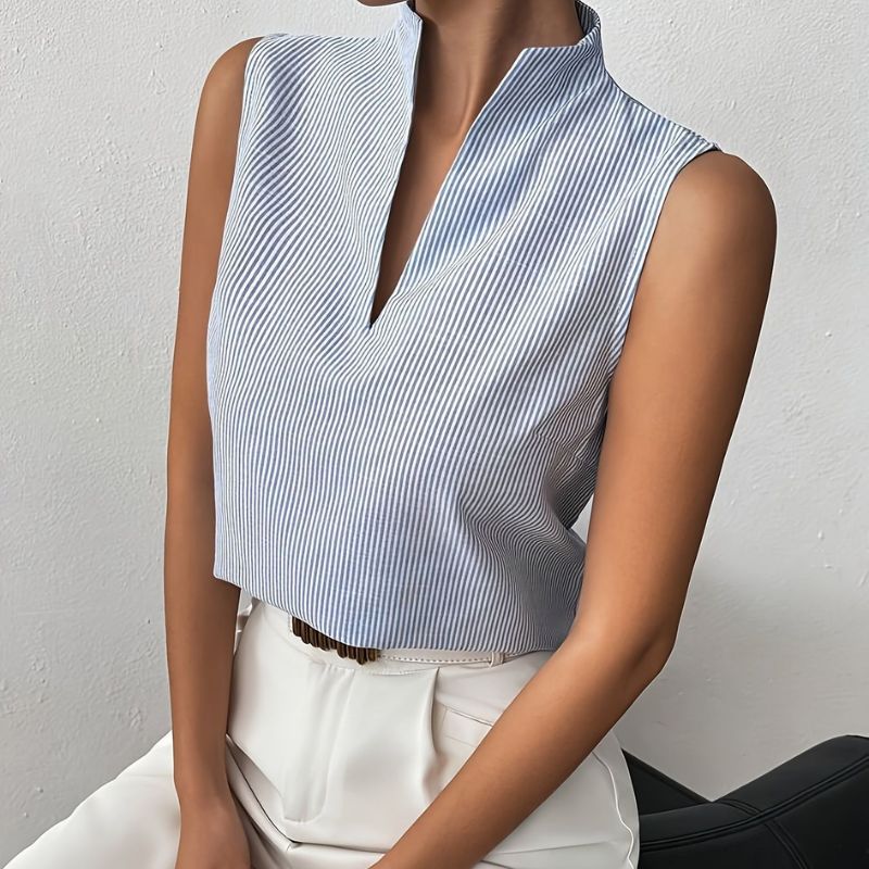 Isadora Sleeveless Stripe Blouse