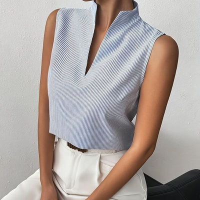 Isadora Sleeveless Stripe Blouse