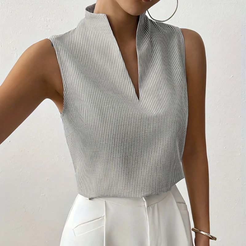 Isadora Sleeveless Stripe Blouse