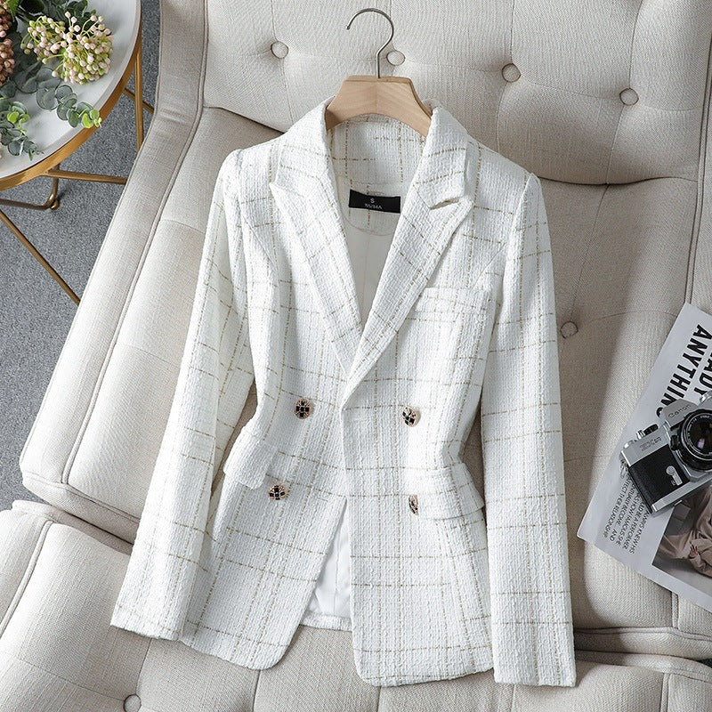 Valeria Plaid Cotton Blazer