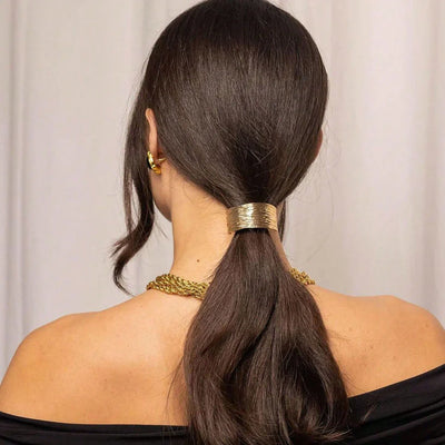 Lucia Polished Gold 4-Piece Hair Rings
