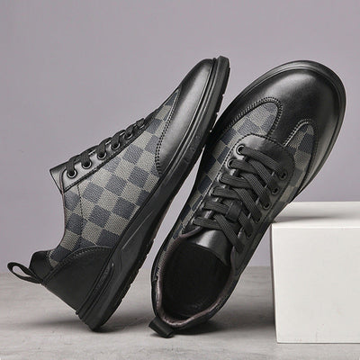 Gianni Checkered Leather Sneakers