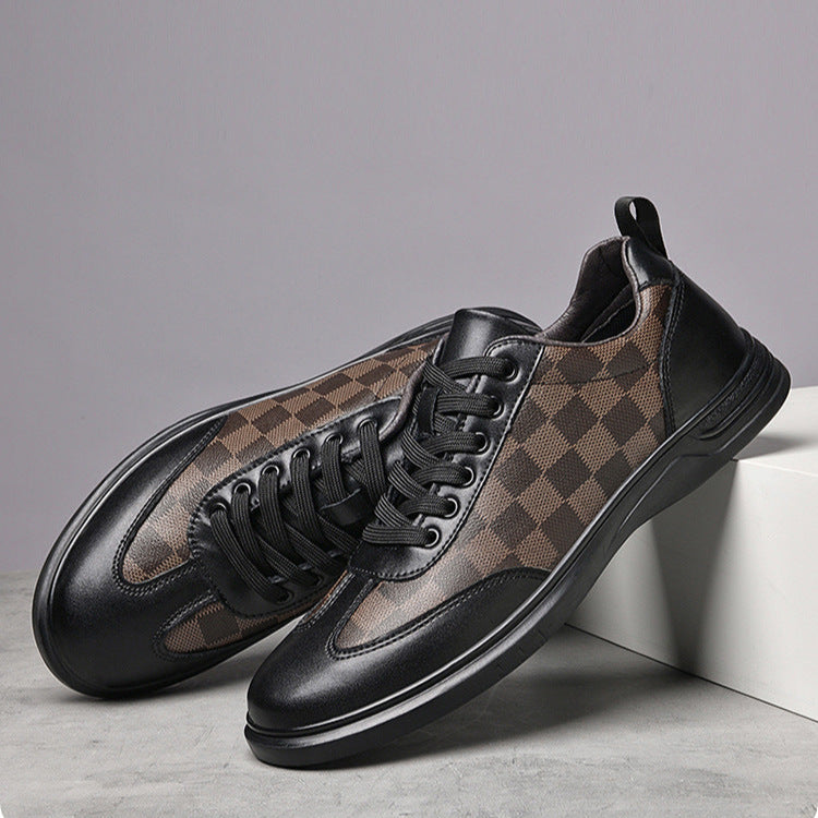 Gianni Checkered Leather Sneakers