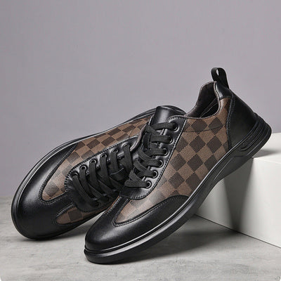 Gianni Checkered Leather Sneakers