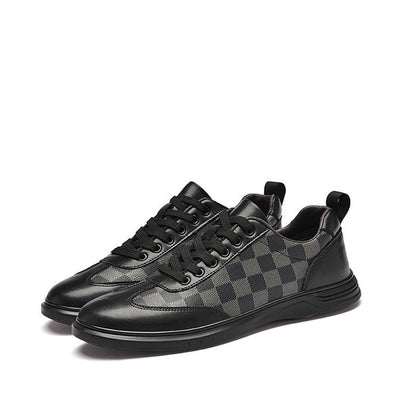 Gianni Checkered Leather Sneakers