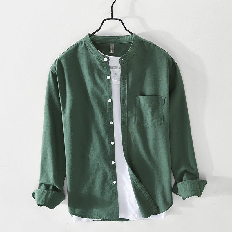 Adrien Cotton Collarless Shirt