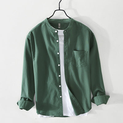 Adrien Cotton Collarless Shirt