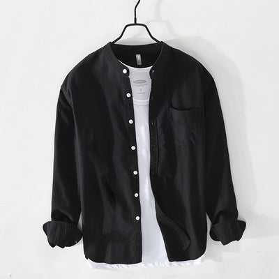 Adrien Cotton Collarless Shirt