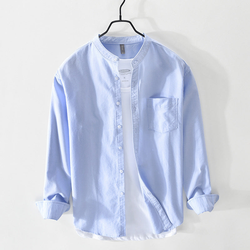 Adrien Cotton Collarless Shirt