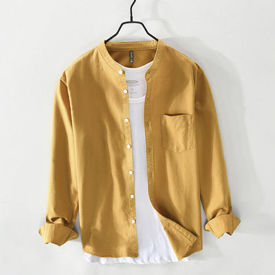Adrien Cotton Collarless Shirt