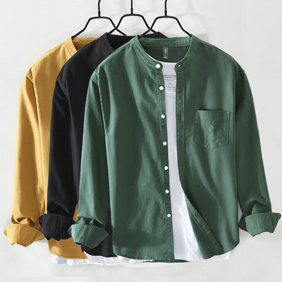 Adrien Cotton Collarless Shirt