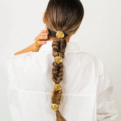 Lucia Polished Gold 4-Piece Hair Rings
