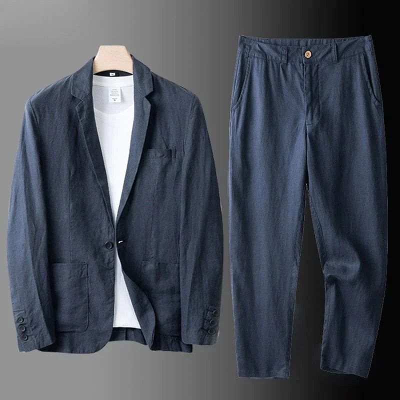 Bastian Linen Blend Suit Set