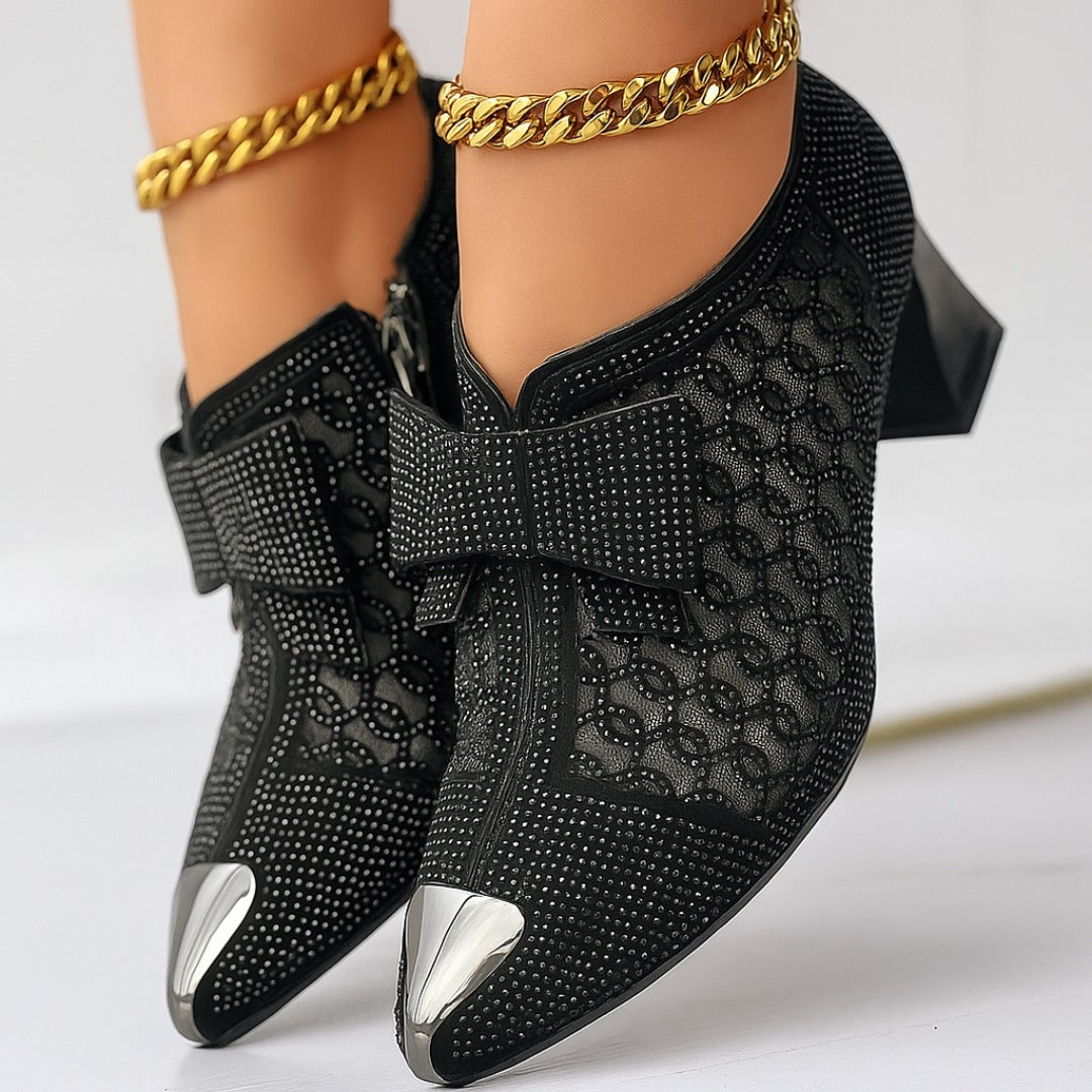 Mafalda Rhinestone Mesh Heels