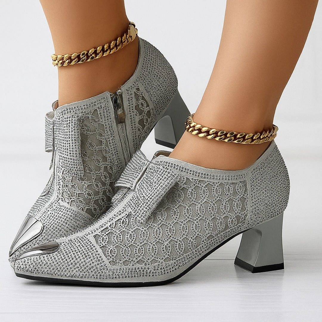 Mafalda Rhinestone Mesh Heels