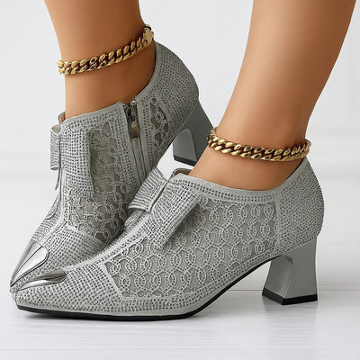 Mafalda Rhinestone Mesh Heels