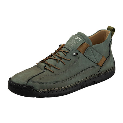 Lazaro Stitched Leather Sneakers