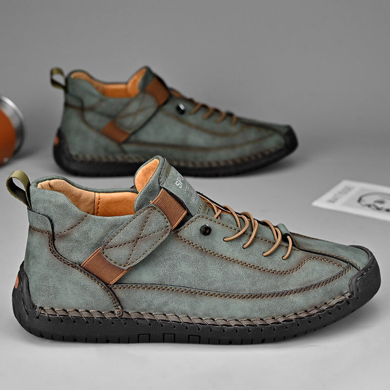 Lazaro Stitched Leather Sneakers