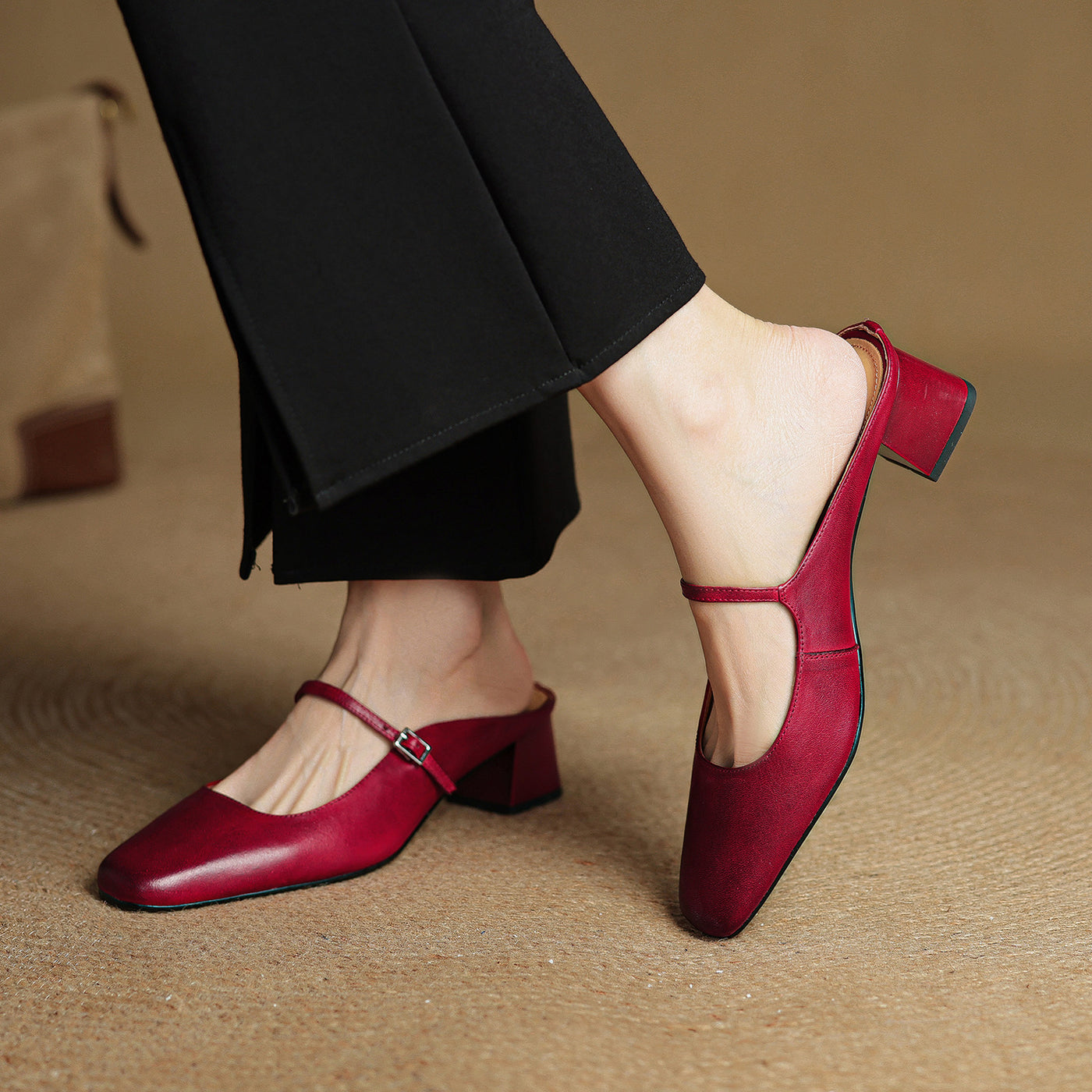 Carina Leather Mary Jane Mules