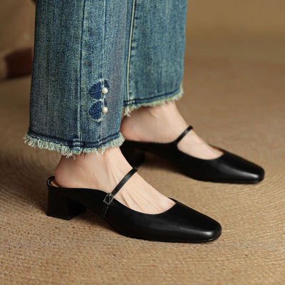 Carina Leather Mary Jane Mules