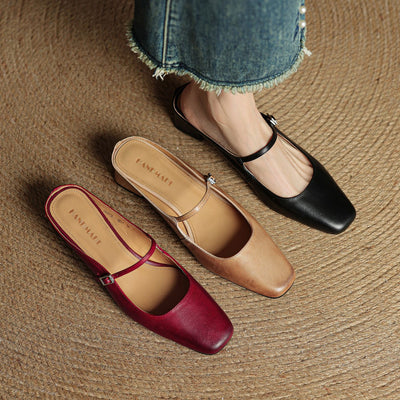 Carina Leather Mary Jane Mules