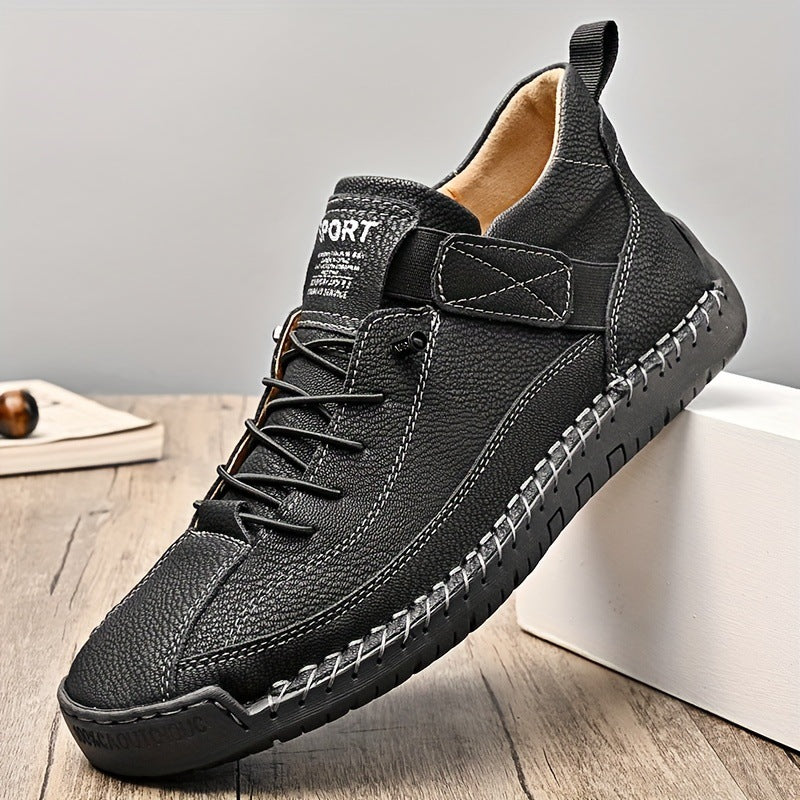 Lazaro Stitched Leather Sneakers
