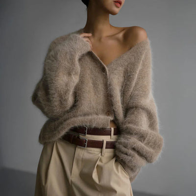 Chiara Fuzzy Knit Cardigan
