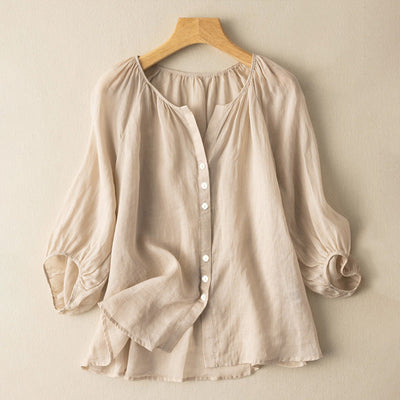 ALENA LINEN BLOUSE