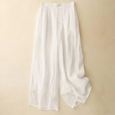 Alba Embroidered Linen Palazzo Pants