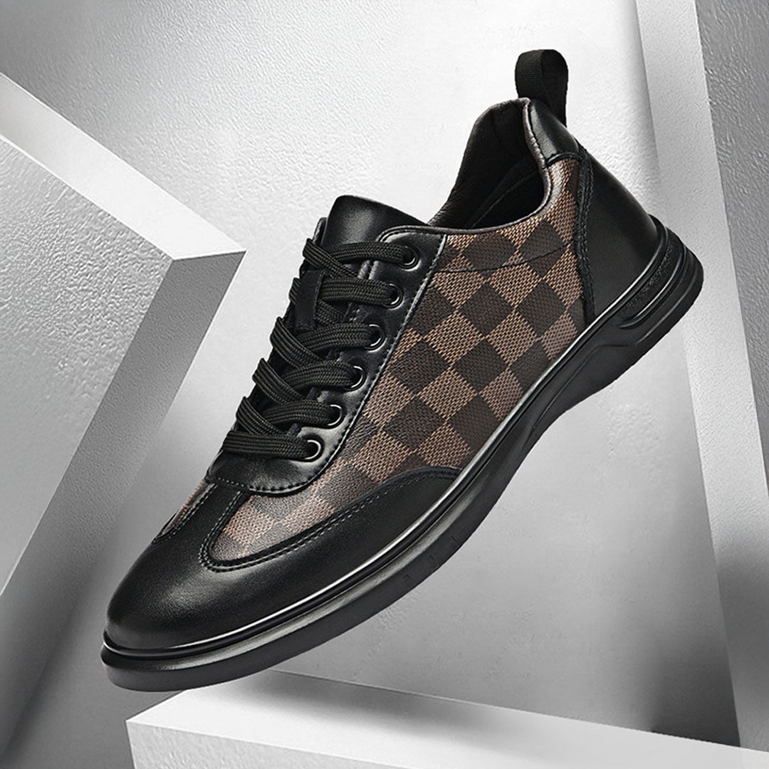 Gianni Checkered Leather Sneakers