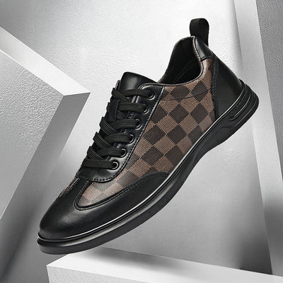 Gianni Checkered Leather Sneakers
