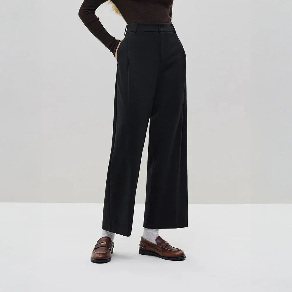Colette High-Waist Wide-Leg Trousers