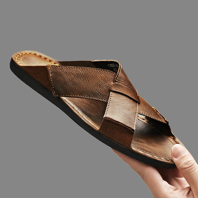 Aurelio Cross Leather Sandals
