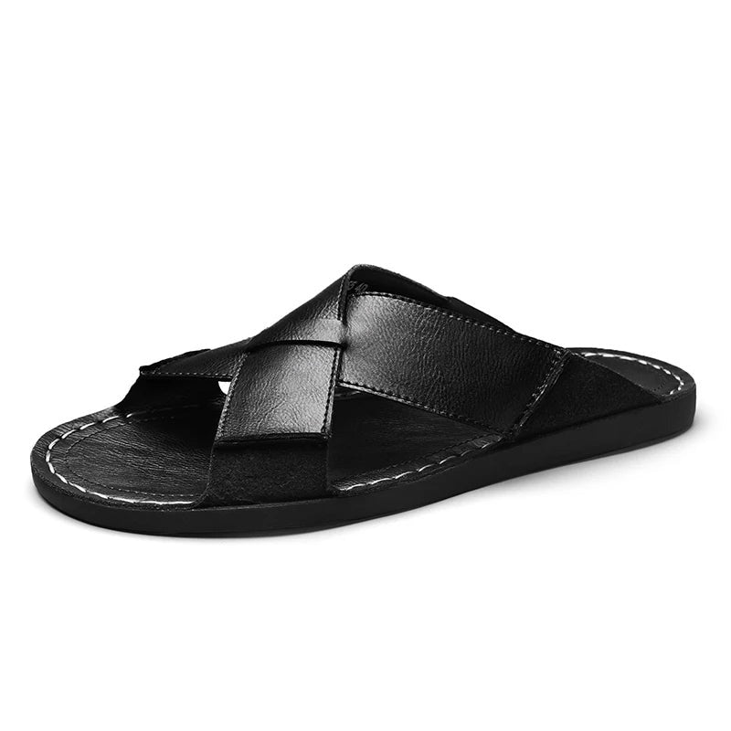 Aurelio Cross Leather Sandals
