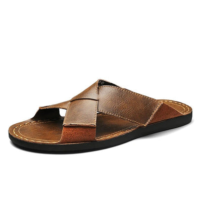 Aurelio Cross Leather Sandals