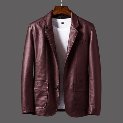 Marco Faux Leather Blazer
