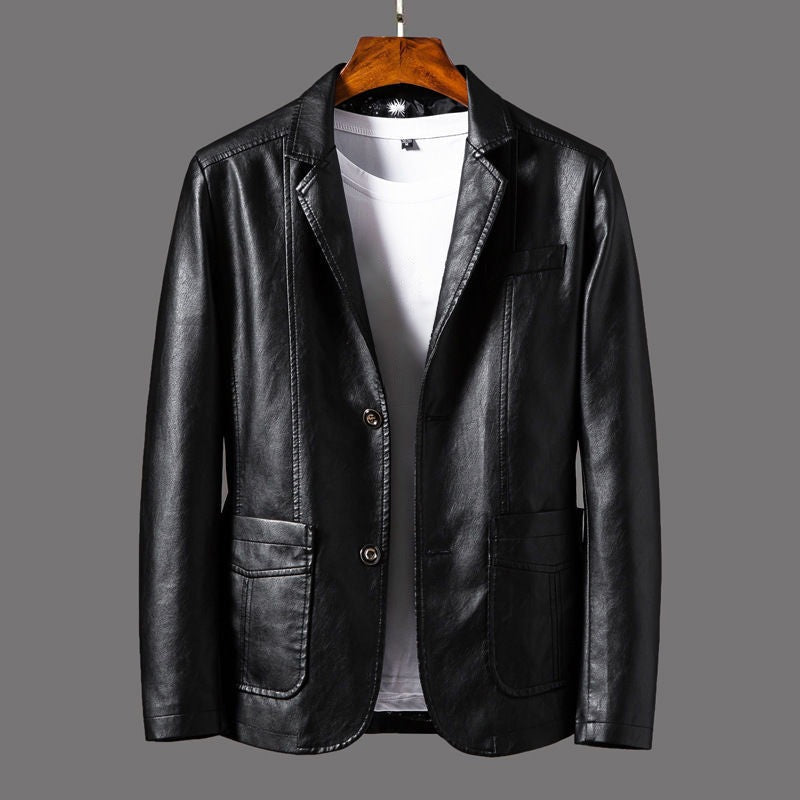 Marco Faux Leather Blazer