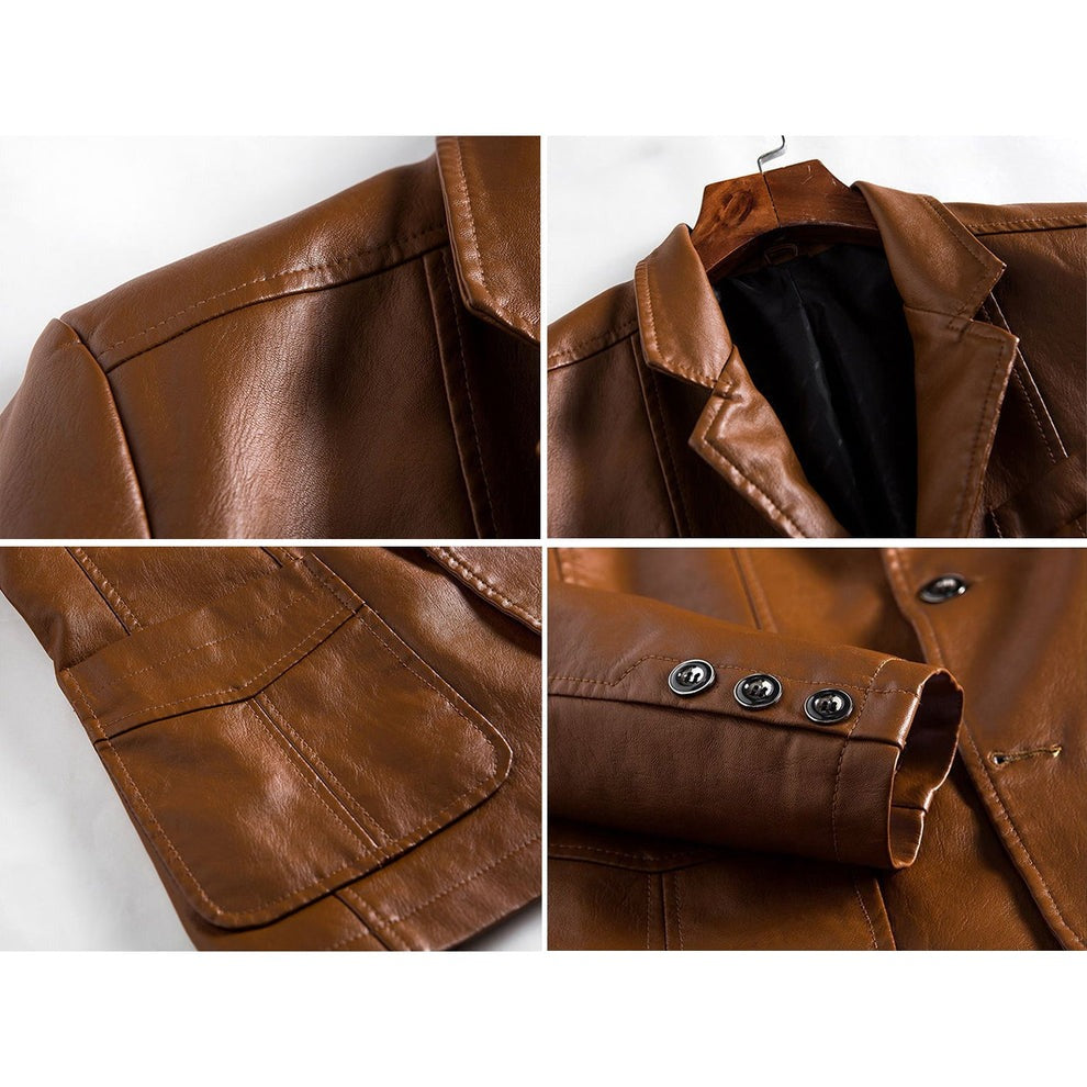 Marco Faux Leather Blazer