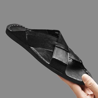 Aurelio Cross Leather Sandals