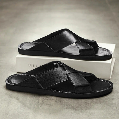 Aurelio Cross Leather Sandals