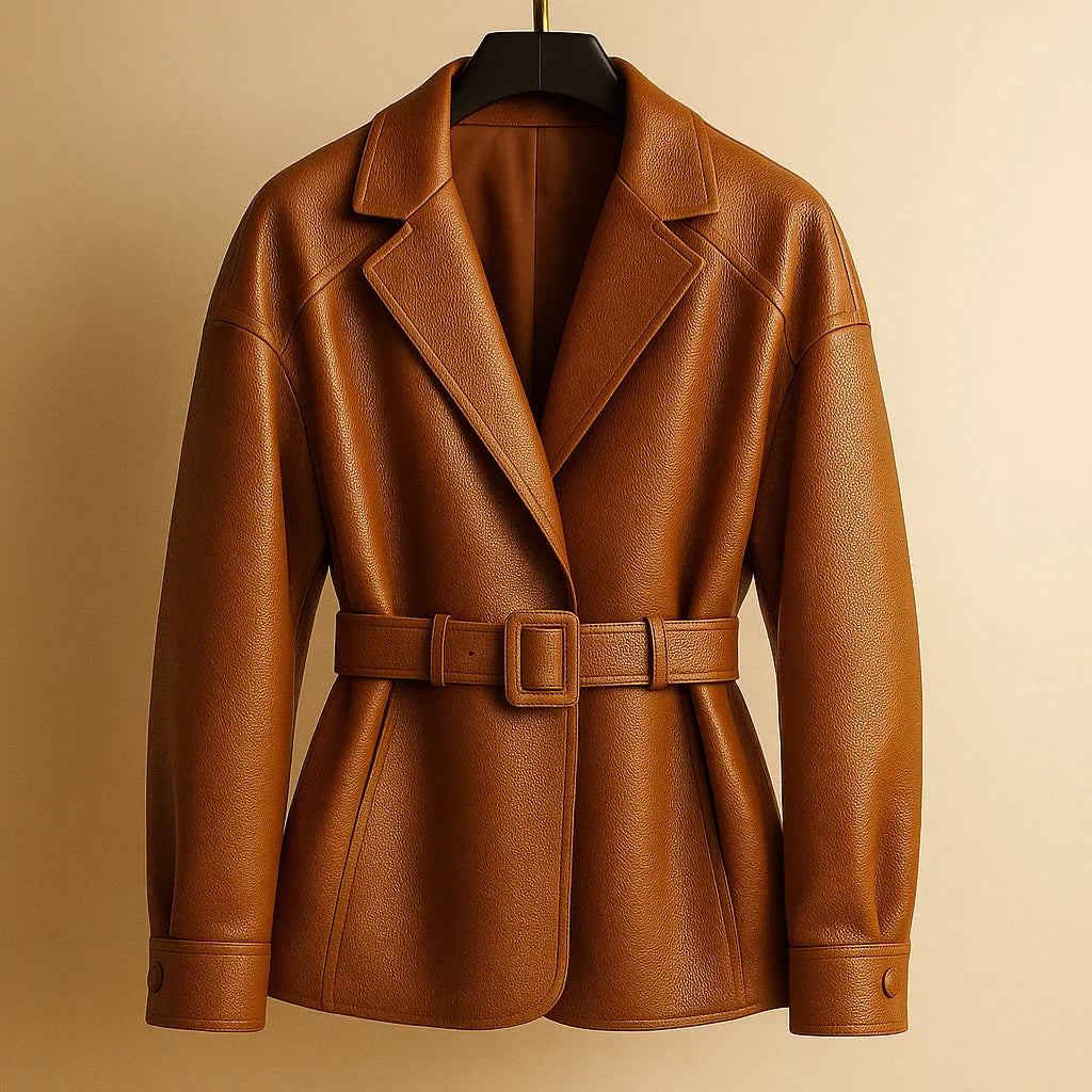Emily Leather Belted Jacket