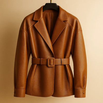 Emily Leather Belted Jacket